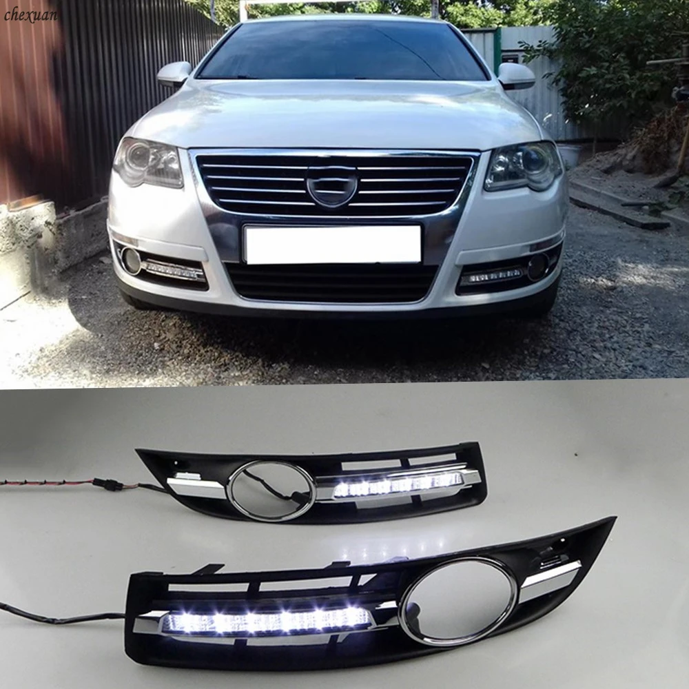 

CSCSNL 1 set LED DRL Daytime Running Lights with Turnnig Yellow signal Lights For VW Volkswagen Passat B6 2005-2009 2010 2011