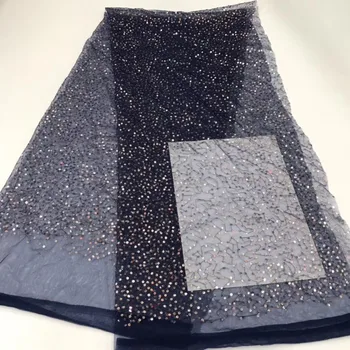 

NEW high quality sequence French Nigerian sequins net lace,African tulle mesh sequence lace fabric for dress 5yards/lot YYZ261