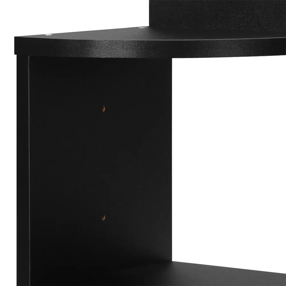 Finether 2-Tier Zig Zag Floating Wall Corner Shelf Unit Wall Mounted Shelving Bookcase Storage Display Organizer 9