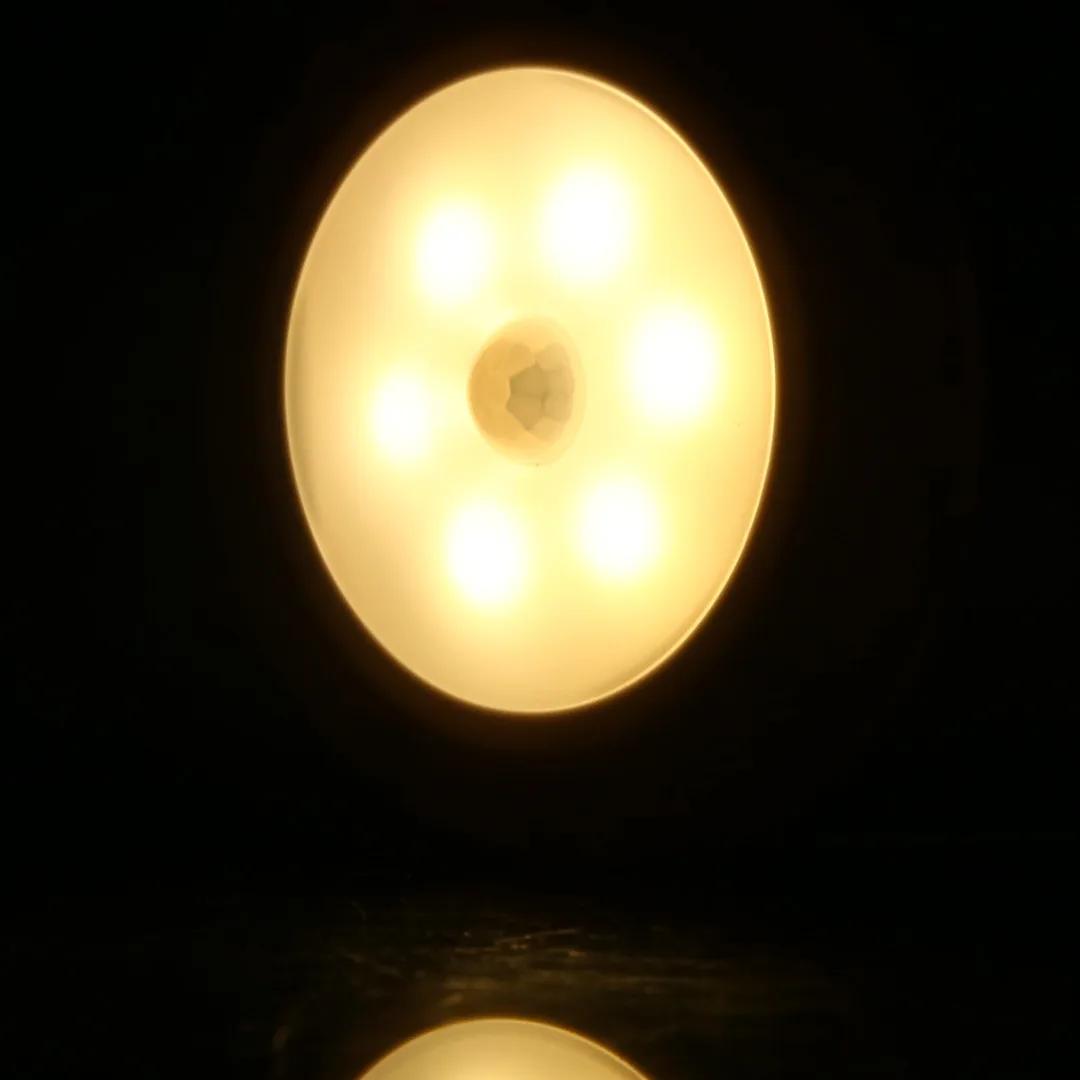 PIR Motion Sensor 6LED Night Light Magnet Wireless Detector Lights Auto for Wall Closet Stairs Cabinet