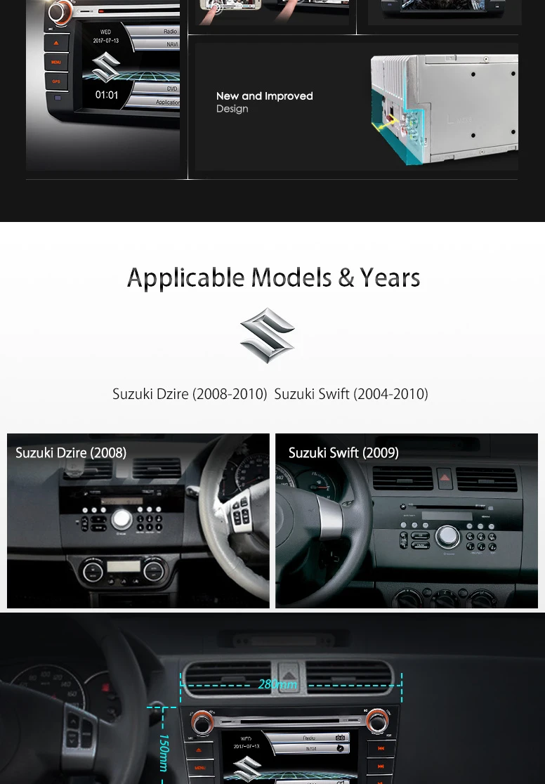 Perfect 8" Special Car DVD for Suzuki Swift 2004-2010 & Suzuki Dzire 2008-2010 with Suzuki Original User Interface/Appearance 2