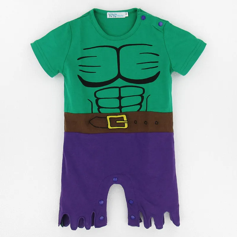 Meilleur Bébé Garçons Hulk Costume Barboteuse Nouveau Né Super Héros Partie Combinaisons Infantile Avengers Combishort Halloween Costume Pour Bébé Garçon