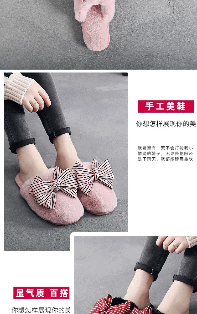 girl slippers for children teenage winter bow princess kids indoor slippers home shoes