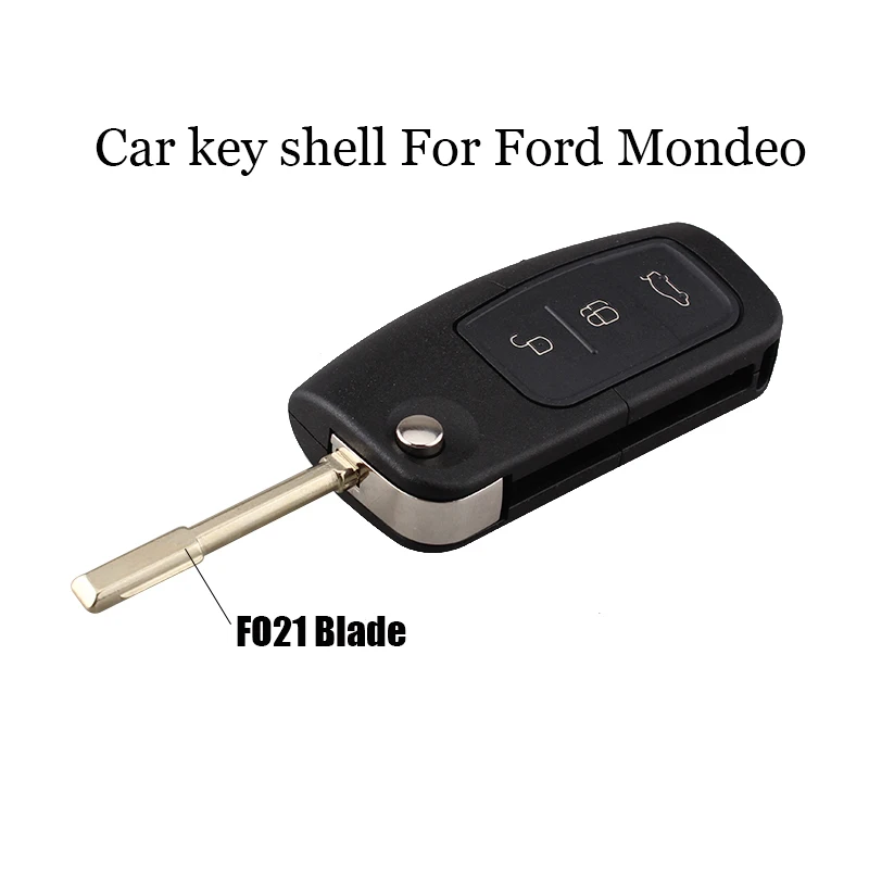 

3 Buttons FO21 blade Replacement Flip Remote Key Shell For FORD Mondeo Focus Fiesta Key Case