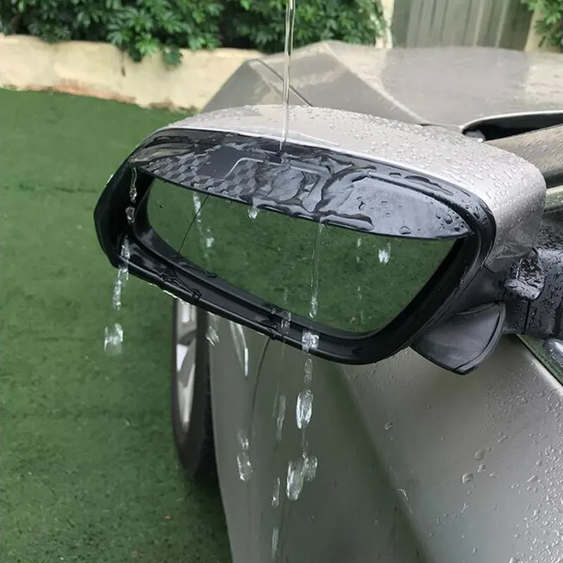 

2X Car Rearview Mirror Sun Visor Shade Shield Rain Eyebrow Guard for Toyota-C-HR Carbon Fiber Type Plastic 195x45mm Embossed