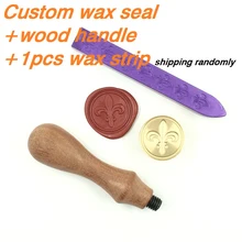 Индивидуальный воск штамп с вашим логотипом, с деревянной ручкой+ 1 воск, DIY древняя печать ретро штамп, персонализированная печать восковой печати пользовательский дизайн