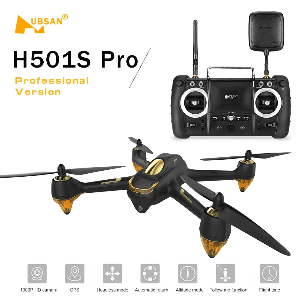 

Original Hubsan H501S Pro X4 5.8G FPV Brushless Drone 1080P Camera 10 Channel Remote Control GPS Quadcopter Professional Drone