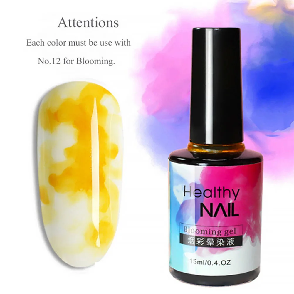 

15ml Varnish Smudge Blooming Nail Polish Bubble Ink Nail Art Gradient Watercolor DIY