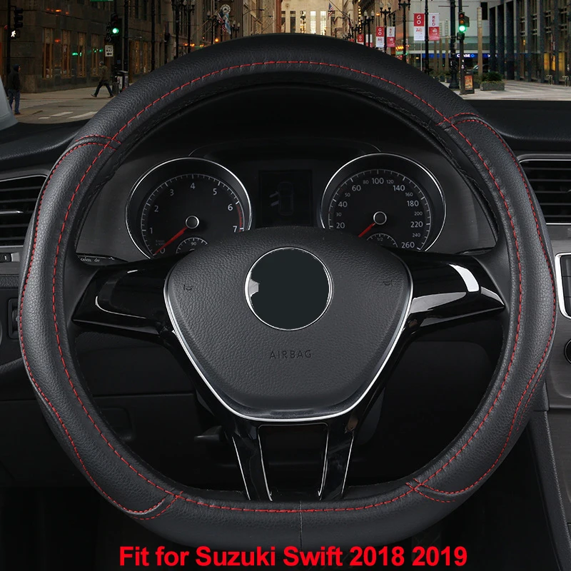 Volante de Volante de Carro em Forma de d Automotivos para Carros pu para Suzuki Capa Couro Swift Trança no Volante Acessórios 2020 11 Capas p/ direção