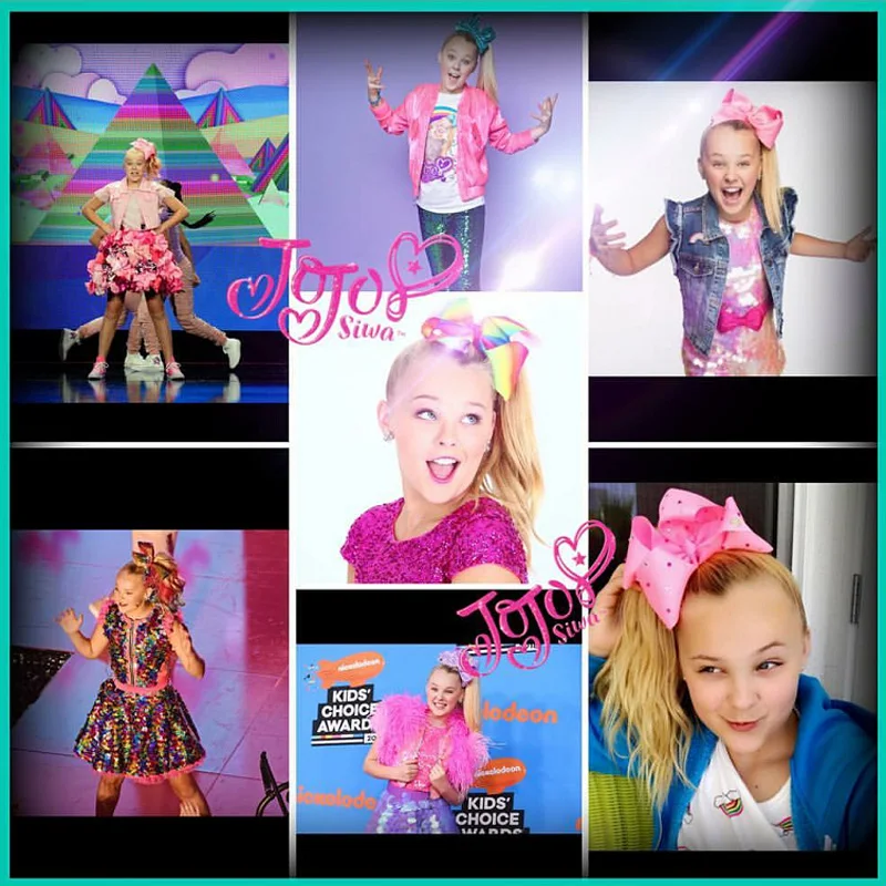 Дети Cheer лук 8 дюймов Большой grosgra Jojo Siwa волос лук узор красивый подарок со стразами Аллигатор зажимы для маленьких девочек