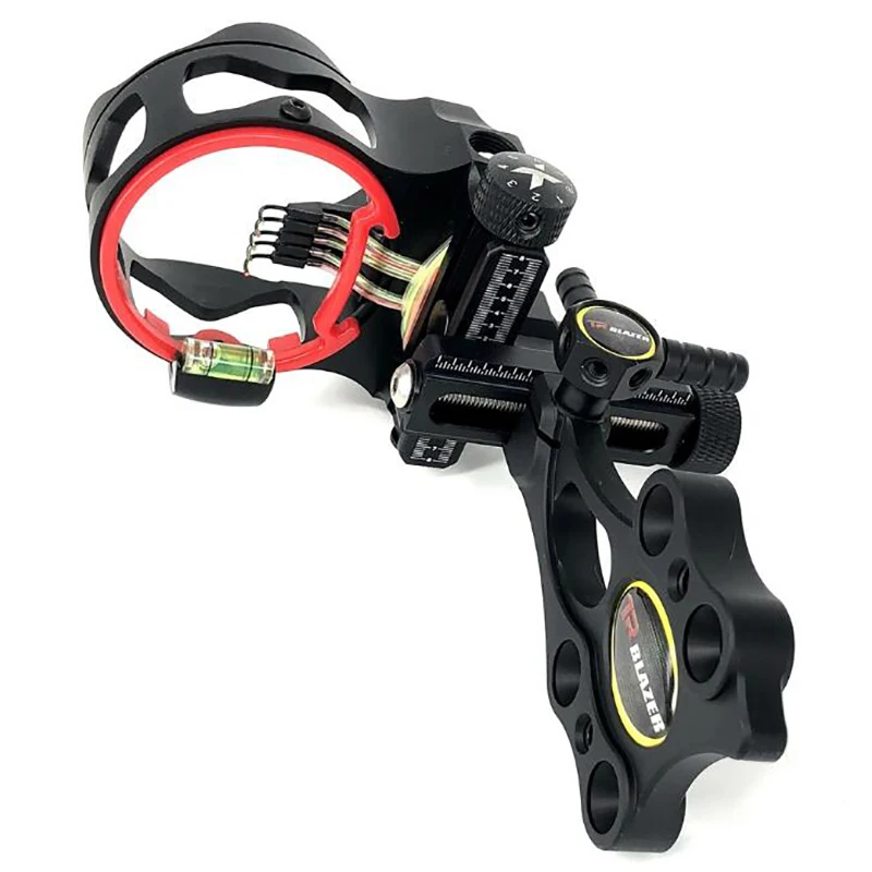 

Archery Optical Fiber Compound Bow Sight Micro Adjustable Bow Sight with Light Outdoor Hunting Athletics Bow Sight 5 pin 019inch
