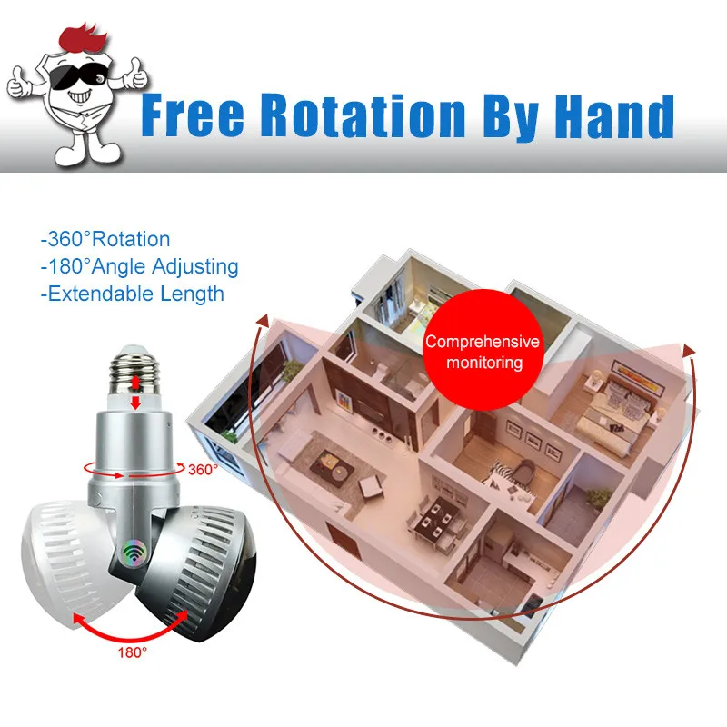 Lights Bulb HD ONVIF WIFI IP CCTV Camera