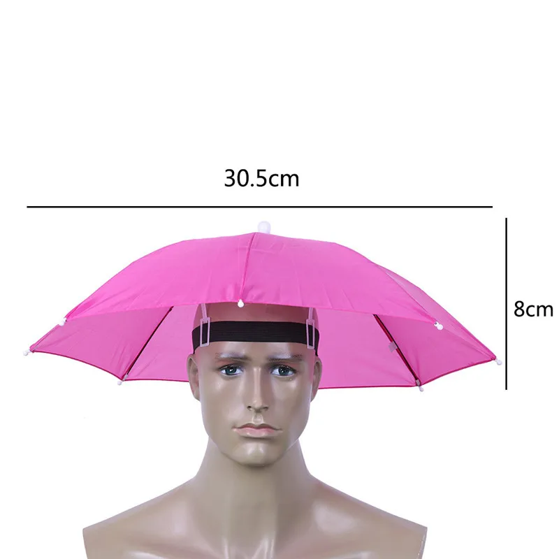 Складной зонт-шляпа Головной убор зонтик для рыбалки Пешие прогулки пляж Кемпинг Кепка Головные Уборы Открытый дождевик - Цвет: 30.5cm