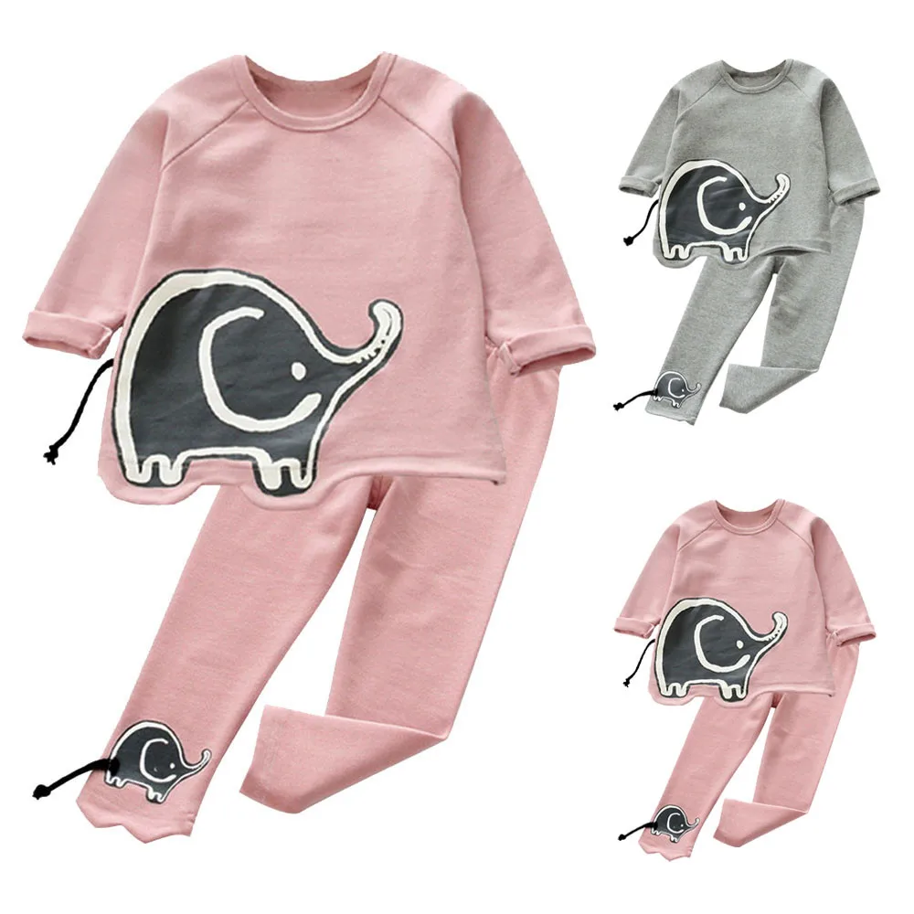 Cute baby girl clothes Kids Baby Girls Outfit Clothes Elephant Print