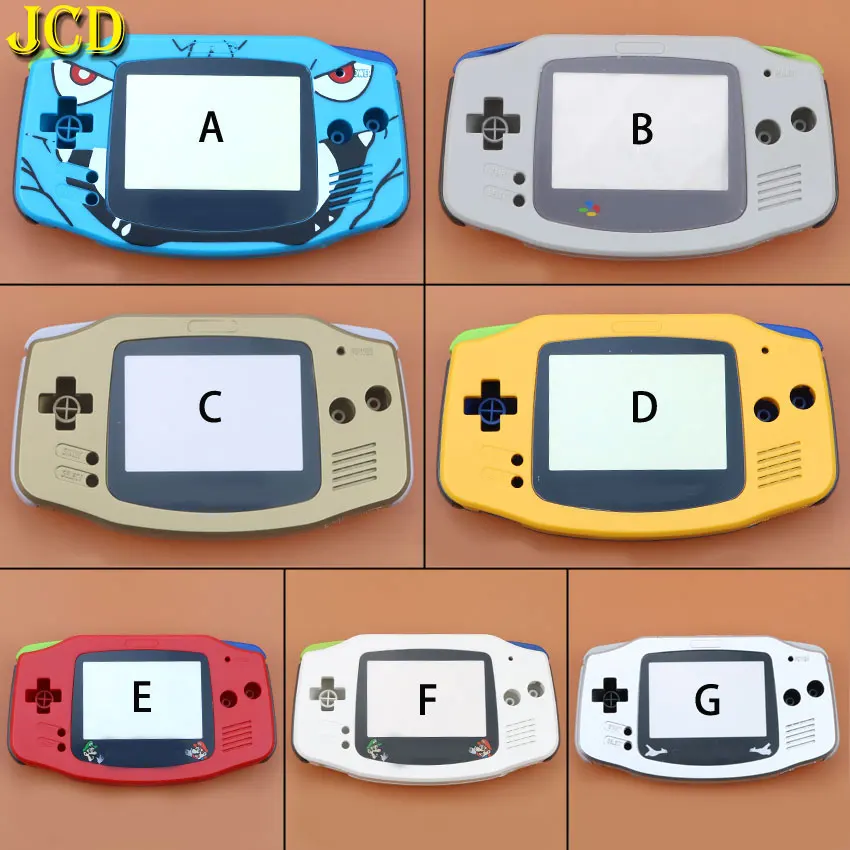 

JCD 1PCS Full Set Housing Shell Case Cover + Screen Lens Protector + Stick Label for Gameboy Advance GBA Console