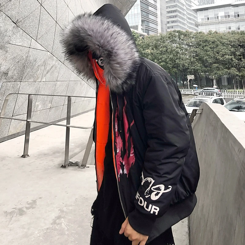 Прямая доставка черный негабаритных куртка Для мужчин парки зимние Swag Tyga пальто