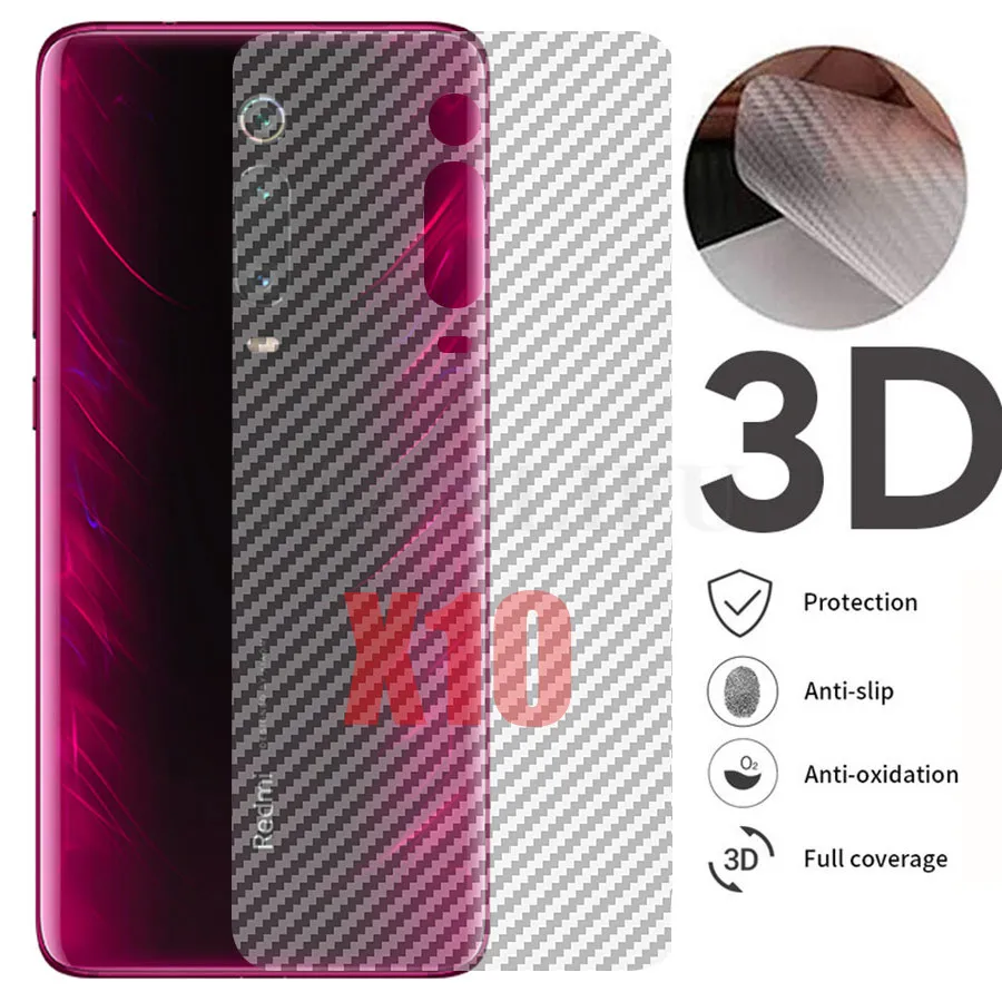 10 шт 3D углеродное волокно матовая задняя пленка для Xiaomi Redmi K20 Pro Mi 9T наклейка с