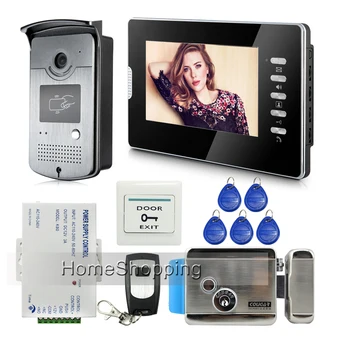 

MILEVIEW Wired 7" Color Screen Video Door Phone intercom Doorbell System RFID Access Door Camera + Electric Lock FREE SHIPPING