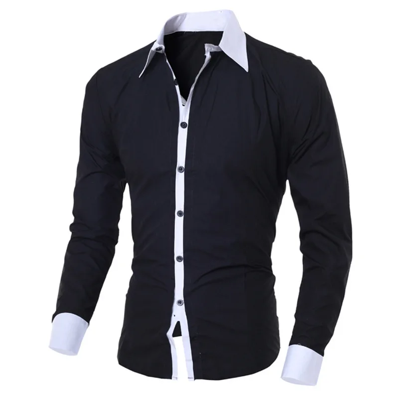 2018 shirt Men Summer Brand Personality Long Sleeve Slim Fit Male Basic T Shirt Blouse Top Size M-XL camisa masculina #FM21 (9)