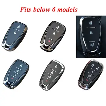 

BBQ@fuka For Chevrolet Camaro Malibu 2017 Interior mouldings Car Styling Key Case Aluminum Smart Remote Key Shell Case Fob Cover