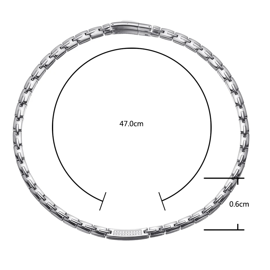 Женское циркониевое ожерелье RainSo, классическое, популярное, нержавеющая сталь, для здоровья, магнитотерапия, гематит, мощное ожерелье s для женщин, OSN-443