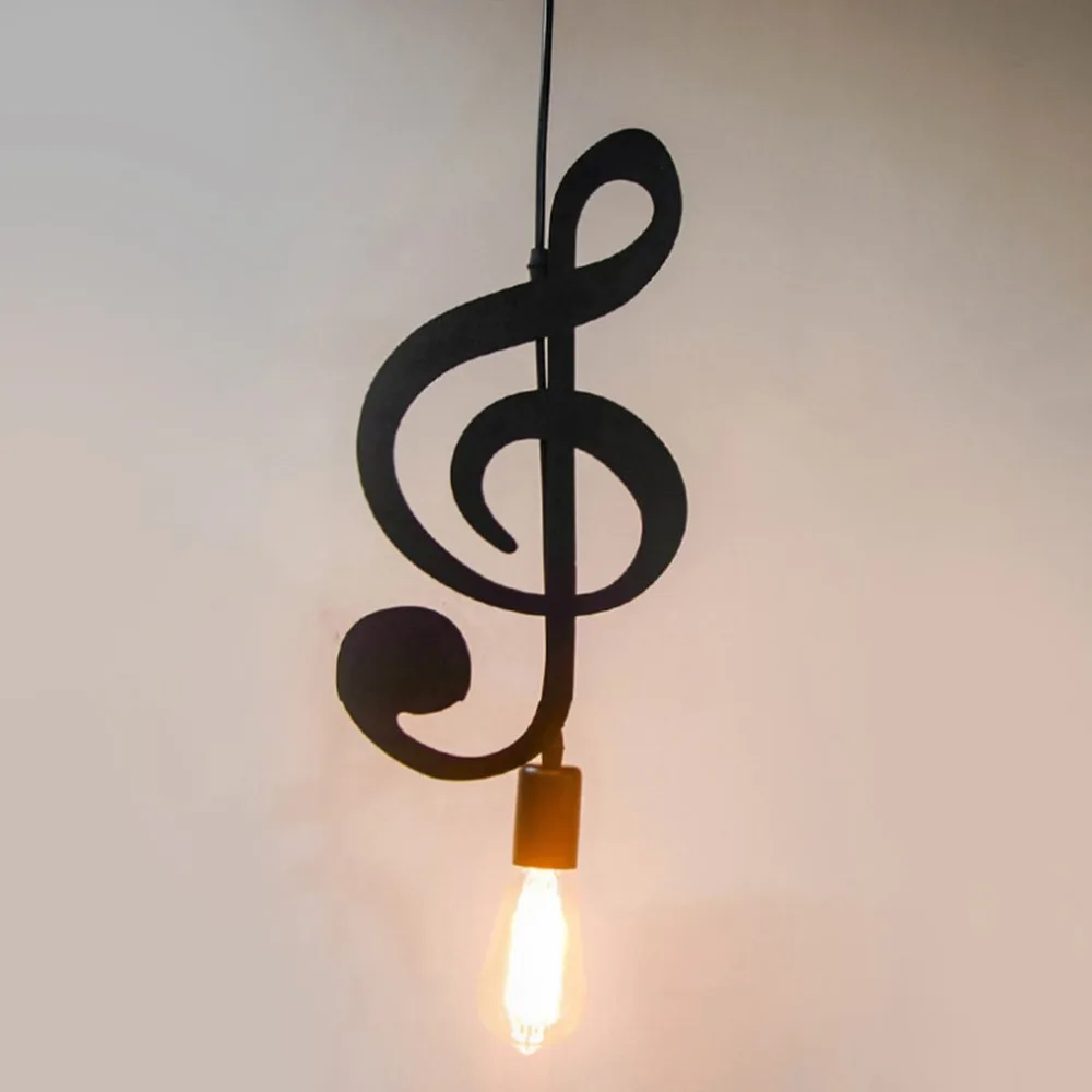 

Simple Modern Design Iron Music Notes Lamp Holder with E27 Head Creative Personality Decoration for Bedroom Living Room