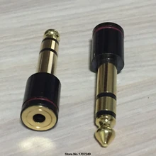 10 шт. медный 6,5 мм 1/" штекер до 3,5 мм Женский аудио адаптер 6,35 мм разъем стерео конвертер кабель для микрофона