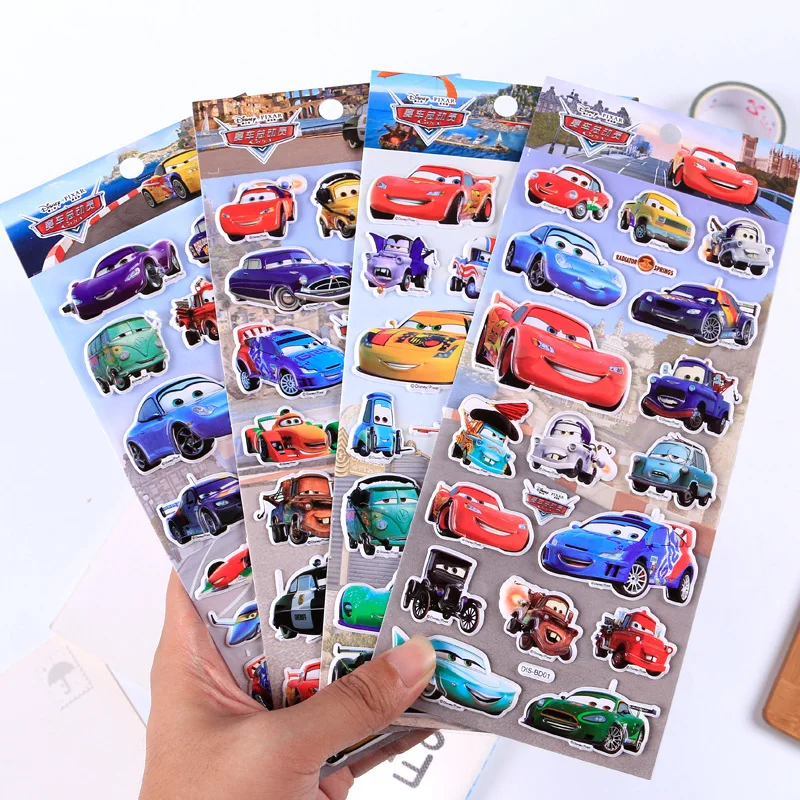 

Disney children cartoon stereo 3d stickers kindergarten reward stickers cute car mobilization bubble stickers kids stickers toy