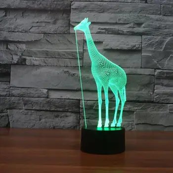 

Giraffe 3D lamp 7 colorful touchLED visual Table Lamps gift atmosphere desk lamp Novelty Led Usb Kids 3d Led Night Light