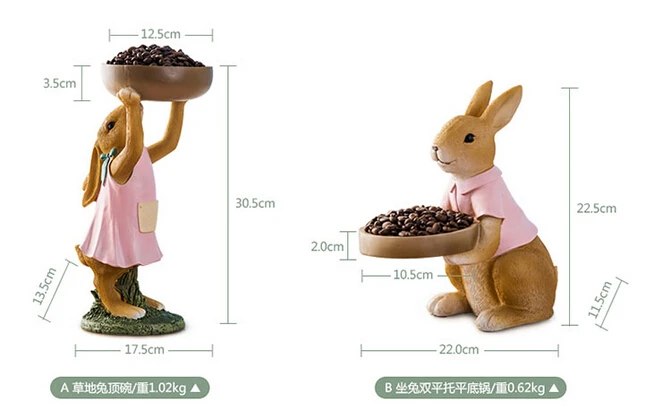 

Resin handicraft. The rabbit furnishing articles.