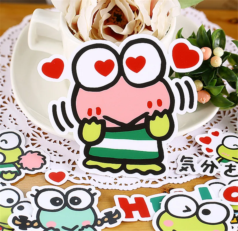 

40 PCS Cute Anime naughty little frog Paper Stickers Crafts And Scrapbooking stickers book Decorative sticker DIY Stationery