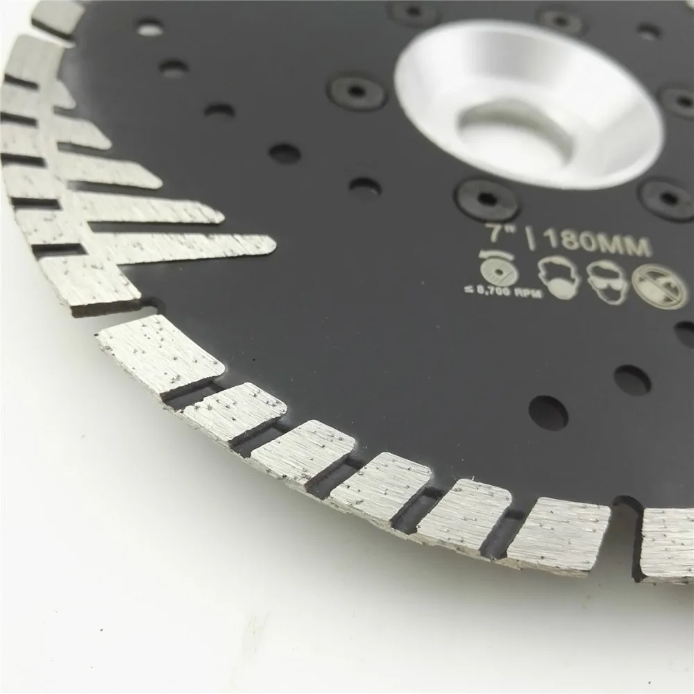 DIATOOL 180mm Hot pressed Diamond turbo Blade with Slant protection teeth 7" Diamond Blades for stone & concrete cutting