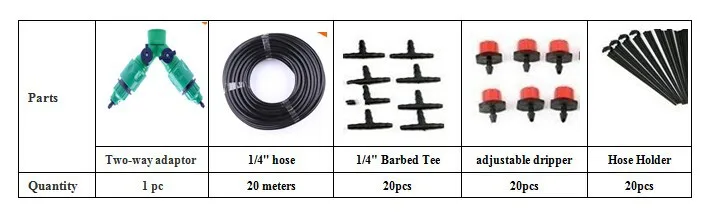 20 м шланг 20 капельниц домашний сад микро оросительная система домашний бонсай цветок Капельное орошение система полива комплект