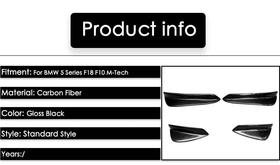 UHK 4 шт. для BMW 5 серии F10 F18 M-Tech углеродного волокна Splitter сторона Fender украшение автомобиля для укладки авто аксессуары