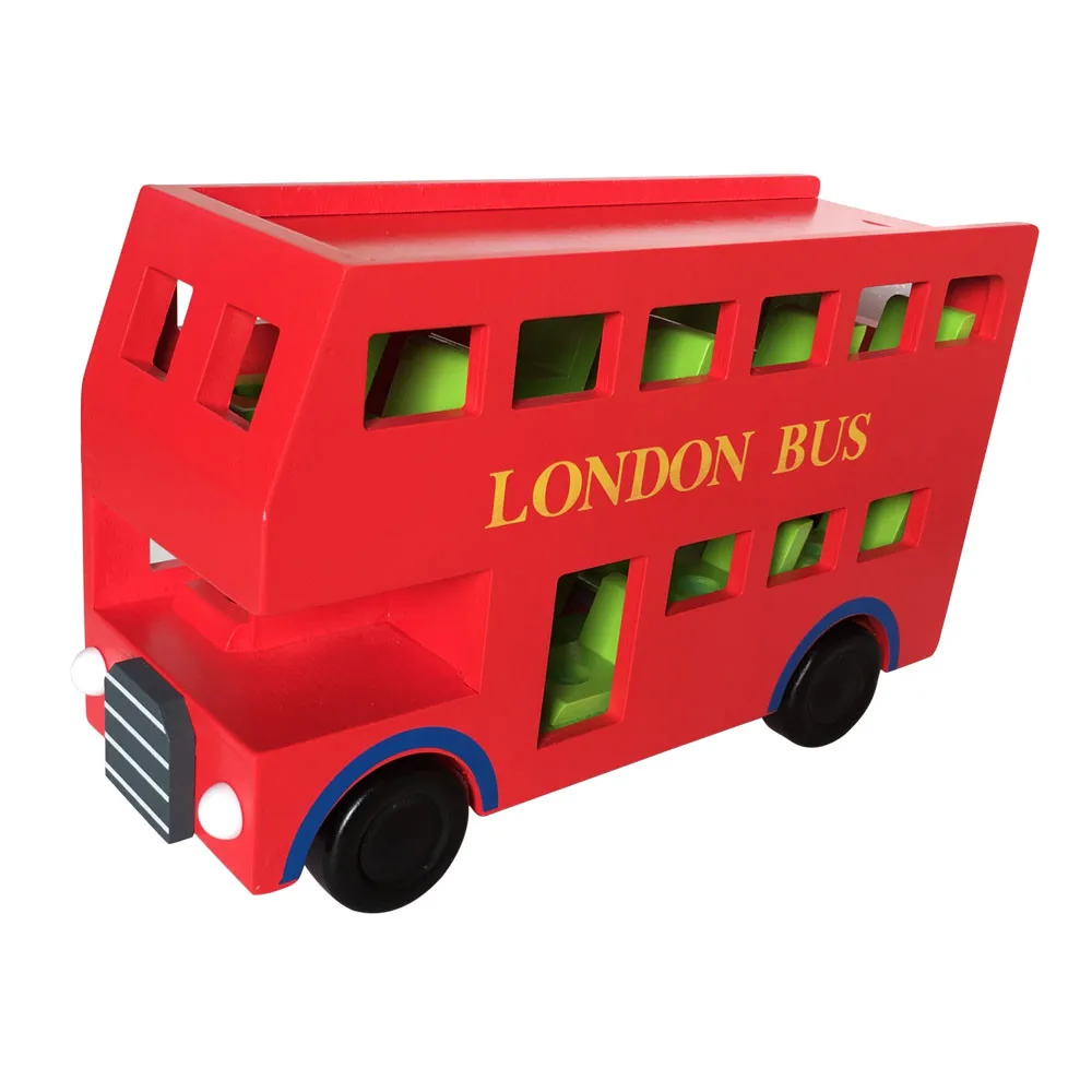 wooden bus with passengers