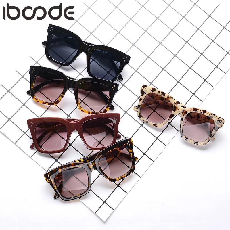 

iboode New Black Clear Oversized Square Sunglasses Women Gradient Summer Style Classic Sun Glasses Female Big Frame Gafas De Sol