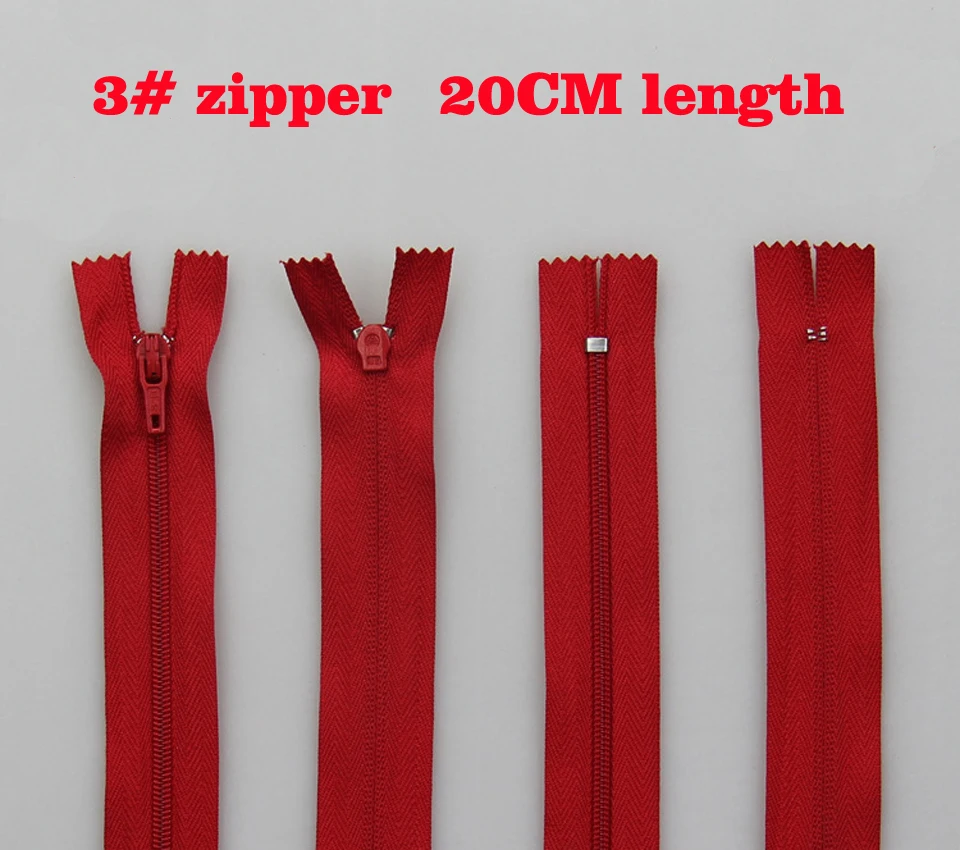 100pcs Wholesale Assorted Color Invisible ec0 friendly Nylon close end 3 Zipper Sewing Zippers
