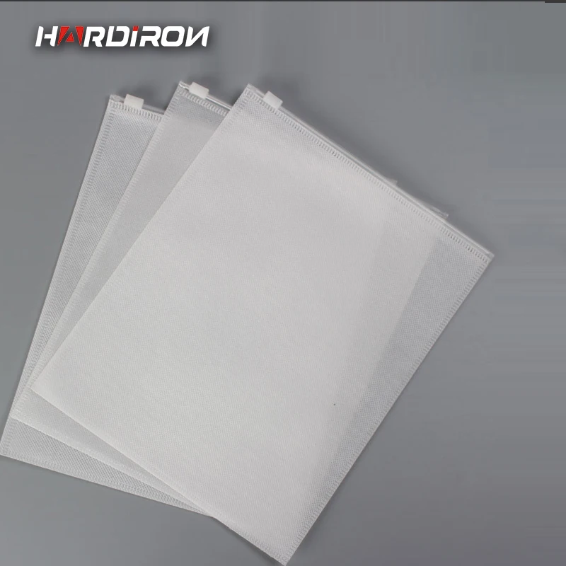 

Red and White Garment bag Non-woven Bags With Zip Lock For Clothes/ half CPP half non-woven handle bag