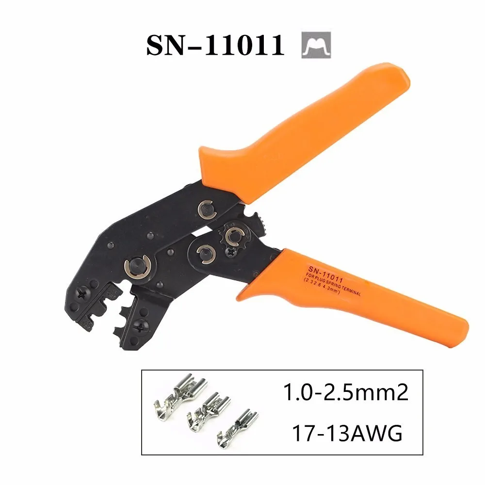 Sn-11011 1,0-2,5 мм 17-13awg мини Тип саморегулируемые обжимные Ручные плоскогубцы электрические провода терминалы щипцы инструменты - Цвет: SN -11011