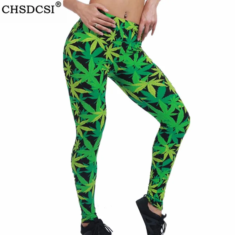 

CHSDCSI Push Up Legging Women Casual Leaf Printing Leggins Woman Middle Waist Pants Simulation Mermaid Ropa Mujer Print Trousers