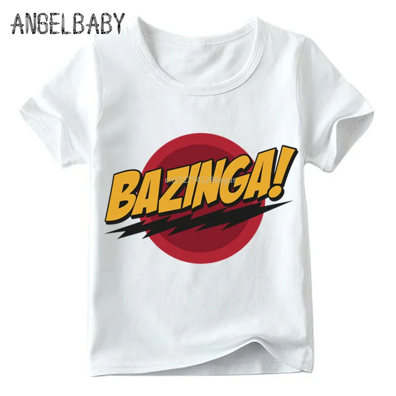 Детская футболка The Big Bang Theory Bazinga с принтом летние белые топы для мальчиков и