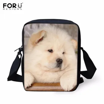 

FORUDESIGNS Funny Kindergarten School Bags Cute 3D Animal Chow Dog/Puppies Printing Children Small Crossbody Bags Baby Satchels