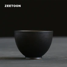 50 мл дзен японский стиль грубая керамика чайная чашка керамика чайный набор кунг-фу Мастер чашка для чая «пуэр» черная чайная чашка креативный домашний декор