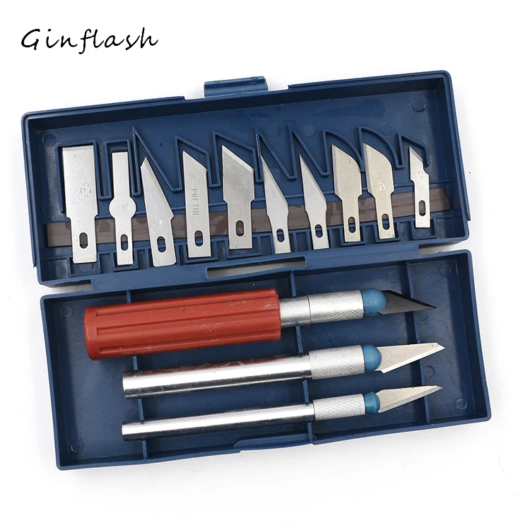 

13pcs/set Metal Utility Knife Wood Carving Tools 13 BladesCraft Sculpture Engraving For Stationery Art Supplies art sets