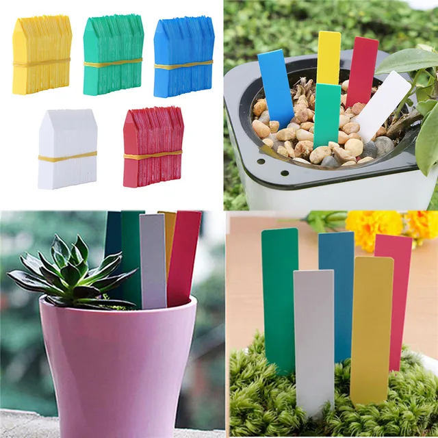 100pcs Plastic Waterproof Plant Labels Reusable Mark Plant Tags Garden