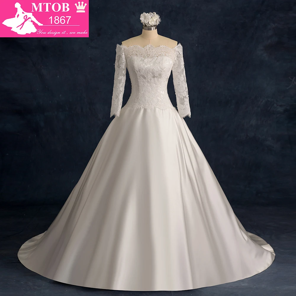 Boat Nexk Lace Wedding Dresses Sleeve Cheap Wedding Dresses China