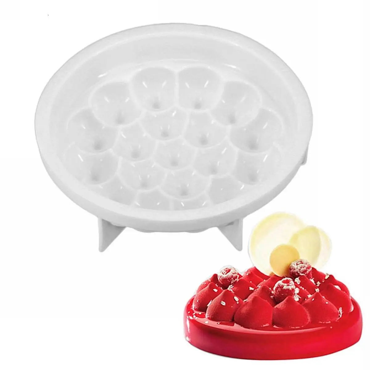3D  white Silicone Cream Cake Mold Mousse Cheese Baking Pan Chocolate Bakeware Mould