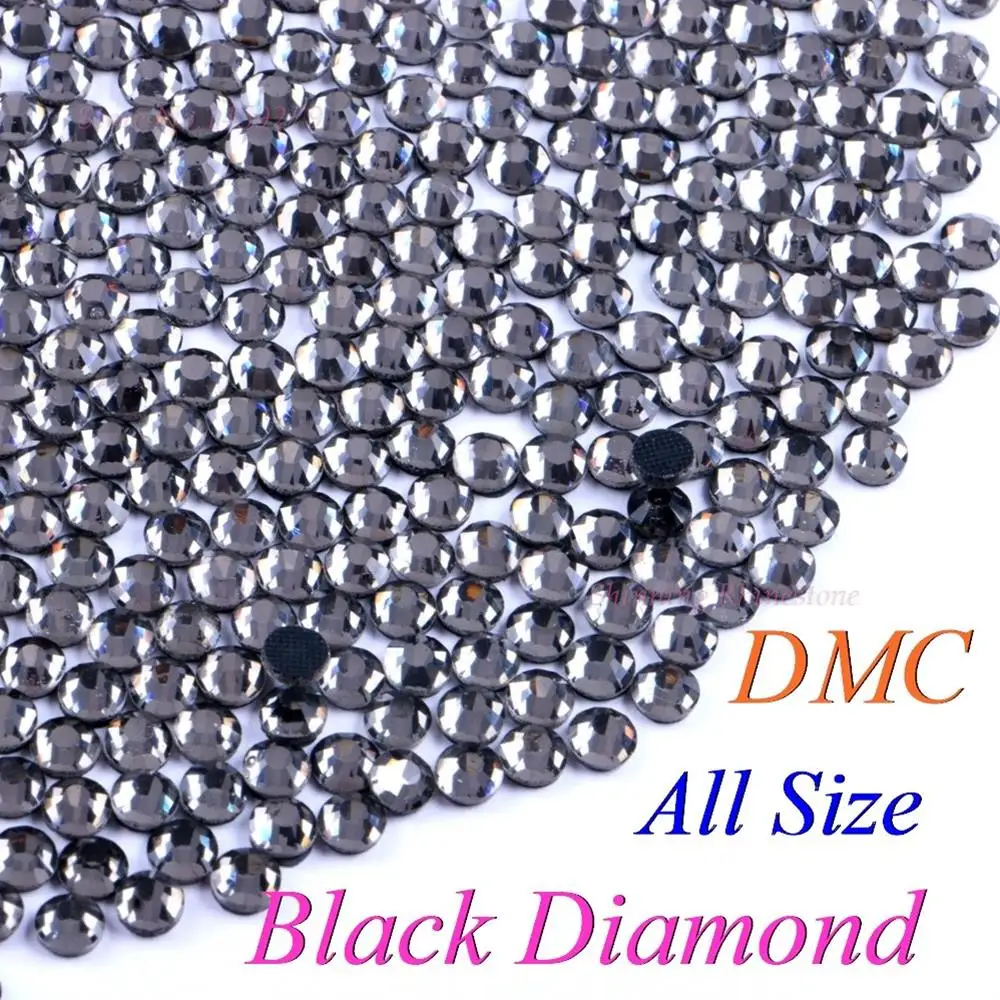 

DMC Black Diamond SS6 SS10 SS16 SS20 SS30 Mixed Size Glass Crystals Hotfix Rhinestone Iron-on Rhinestones Shiny DIY With Glue