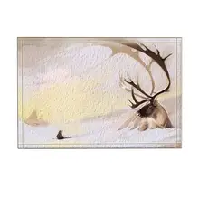 Декор с животными олень, лежащий на белом снегу коврик для ванной нескользящий коврик для двери пол вход дверной коврик аксессуары для ванной комнаты