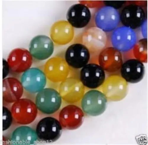 

FREE SHIPPING>>>@@ 8mm India Multicolor Agate Onyx Round Loose Beads 15"